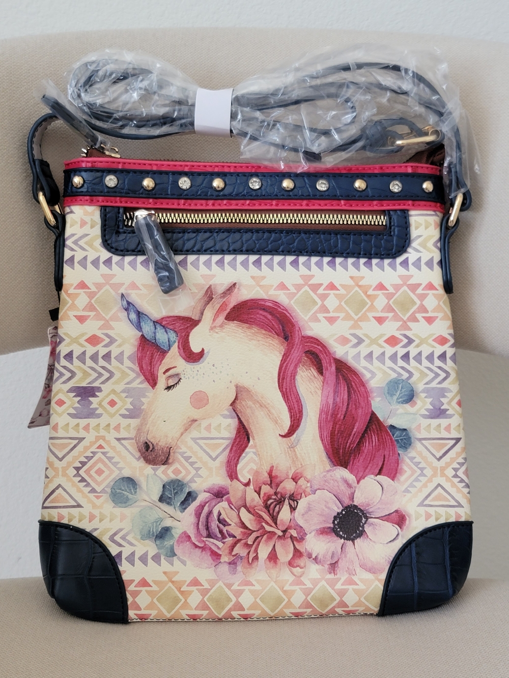 Pink Unicorn Crossbody Bag
